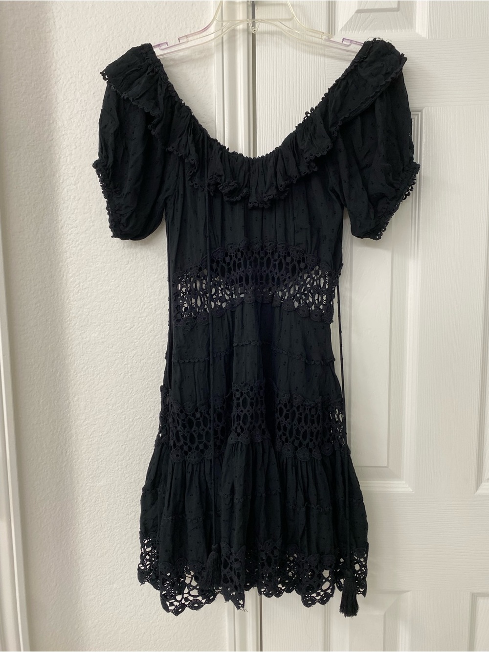 Free People Black Lace Trim Dress